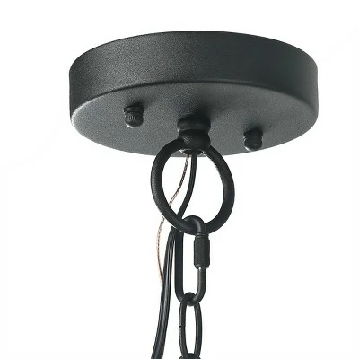 9.5" Metal/Glass Outdoor Pendant Light Black - LNC 7 9.5" Metal/Glass Outdoor Pendant Light Black - LNC - Image 5