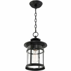 Franklin Iron Works Modern Outdoor Hanging Light Matte Black 13 3/4" Clear Seedy Glass Exterior House Porch Patio Outside Deck 14 Franklin Iron Works Modern Outdoor Hanging Light Matte Black 13 3/4" Clear Seedy Glass Exterior House Porch Patio Outside Deck -Outdoor Lighting Sales Shop unnamed file 2327