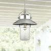 Feiss Boynton 15 1/2"H Brushed Steel Outdoor Hanging Light