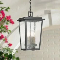 Minka Lavery Cantebury 16 1/4" High Sand Black Outdoor Hanging Light