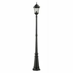 1 Light Classic Outdoor Lamp Post with Beveled Glass Shade Black - Aurora Lighting -Outdoor Lighting Sales Shop unnamed file 2361