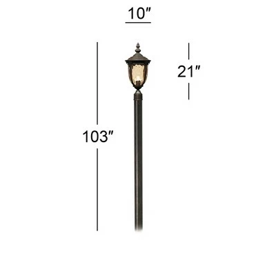 John Timberland Modern Outdoor Post Light with Pole Veranda Bronze 103" Champagne Glass for Exterior Garden Yard 4 John Timberland Modern Outdoor Post Light with Pole Veranda Bronze 103" Champagne Glass for Exterior Garden Yard - Image 2