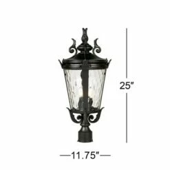 John Timberland Traditional Outdoor Post Light Textured Black Scroll 25" Clear Hammered Glass for Exterior Garden Yard 9 John Timberland Traditional Outdoor Post Light Textured Black Scroll 25" Clear Hammered Glass for Exterior Garden Yard -Outdoor Lighting Sales Shop unnamed file 2390