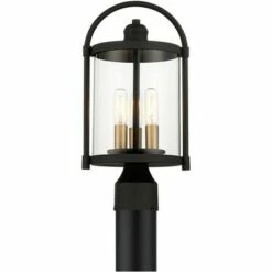 John Timberland Modern Outdoor Post Light Fixture Black Warm Brass Metal 15 3/4" Clear Glass Exterior House Porch Patio Outside 8 John Timberland Modern Outdoor Post Light Fixture Black Warm Brass Metal 15 3/4" Clear Glass Exterior House Porch Patio Outside -Outdoor Lighting Sales Shop unnamed file 2395