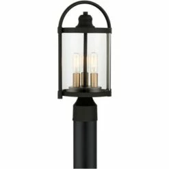 John Timberland Modern Outdoor Post Light Fixture Black Warm Brass Metal 15 3/4" Clear Glass Exterior House Porch Patio Outside 9 John Timberland Modern Outdoor Post Light Fixture Black Warm Brass Metal 15 3/4" Clear Glass Exterior House Porch Patio Outside -Outdoor Lighting Sales Shop unnamed file 2396