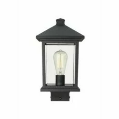 1 Light Outdoor Post Mount Sconce Black - Aurora Lighting