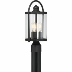 John Timberland Modern Outdoor Post Light Fixture Black 15 3/4" Cylindrical Glass Exterior House Porch Patio Garden Yard Walkway -Outdoor Lighting Sales Shop unnamed file 2406