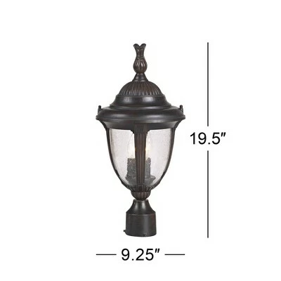 John Timberland Traditional Outdoor Post Light Bronze Cast Aluminum 19 1/2" Seedy Glass for Exterior Garden Yard Driveway 4 John Timberland Traditional Outdoor Post Light Bronze Cast Aluminum 19 1/2" Seedy Glass for Exterior Garden Yard Driveway - Image 2