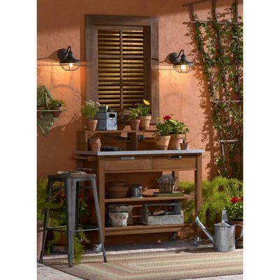 Franklin Iron Works Industrial Farmhouse Outdoor Post Light Bronze 19 3/4" Clear Seedy Glass Lantern for Exterior Garden Yard 4 Franklin Iron Works Industrial Farmhouse Outdoor Post Light Bronze 19 3/4" Clear Seedy Glass Lantern for Exterior Garden Yard - Image 2