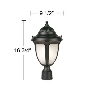 John Timberland Rustic Outdoor Post Light Pier Mount Fixture Black 16 3/4" Marbleized Glass for Exterior Garden Yard Porch Deck 6 John Timberland Rustic Outdoor Post Light Pier Mount Fixture Black 16 3/4" Marbleized Glass for Exterior Garden Yard Porch Deck - Image 4