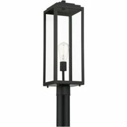 John Timberland Modern Contemporary Outdoor Post Light Fixture Mystic Black 21 3/4" Clear Glass Exterior House Porch Patio Outside -Outdoor Lighting Sales Shop unnamed file 2439