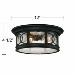 John Timberland Outdoor Ceiling Light Fixture Black 12" Seedy Glass for Exterior House Porch -Outdoor Lighting Sales Shop unnamed file 244