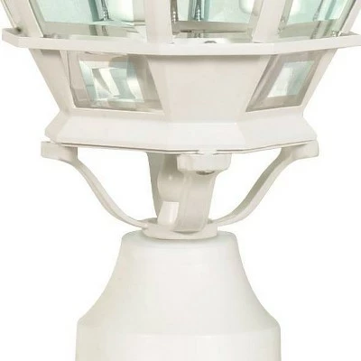 3 Light Outdoor Post Lantern with Beveled Glass Shade White - Aurora Lighting 4 3 Light Outdoor Post Lantern with Beveled Glass Shade White - Aurora Lighting - Image 2
