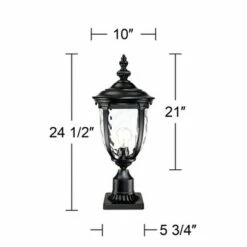 John Timberland Post Light Pier Mount Textured Black 24 1/2" Hammered Glass for Deck Porch Patio 10 John Timberland Post Light Pier Mount Textured Black 24 1/2" Hammered Glass for Deck Porch Patio -Outdoor Lighting Sales Shop unnamed file 2448