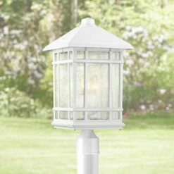 Kathy Ireland Sierra Craftsman 18"H White Outdoor Post Mount Light