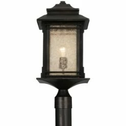 Franklin Iron Works Rustic Outdoor Post Light Walnut Bronze Vintage 21 1/2" Frosted Cream Glass Lantern for Exterior Garden Yard -Outdoor Lighting Sales Shop unnamed file 2472