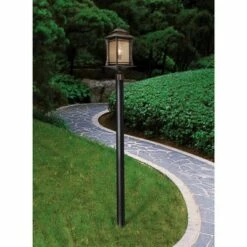 Franklin Iron Works Rustic Outdoor Post Light Walnut Bronze Vintage 21 1/2" Frosted Cream Glass Lantern for Exterior Garden Yard -Outdoor Lighting Sales Shop unnamed file 2474