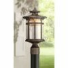 Franklin Iron Works Mission Post Light Fixture LED Bronze 15 1/2" Seeded Glass for Deck Garden Yard -Outdoor Lighting Sales Shop unnamed file 2488