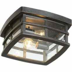 John Timberland Mission Outdoor Ceiling Light Fixture Oil Rubbed Bronze 12" Clear Seedy Glass for Exterior House Porch Patio Deck -Outdoor Lighting Sales Shop unnamed file 249