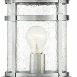 Franklin Iron Works Industrial Outdoor Post Light Chrome 16" Clear Seedy Glass Lantern for Exterior Garden Yard Patio Driveway -Outdoor Lighting Sales Shop unnamed file 2493