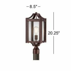 Franklin Iron Works Rustic Farmhouse Outdoor Post Light Fixture Bronze Iron 20 1/4" Clear Beveled Glass for Exterior Garden Yard -Outdoor Lighting Sales Shop unnamed file 2499