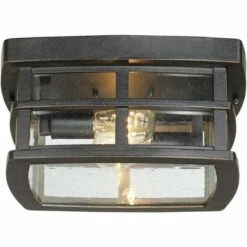 John Timberland Mission Outdoor Ceiling Light Fixture Oil Rubbed Bronze 12" Clear Seedy Glass for Exterior House Porch Patio Deck -Outdoor Lighting Sales Shop unnamed file 250