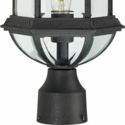 1 Light Outdoor Textured Post Wall Light Black - Aurora Lighting
