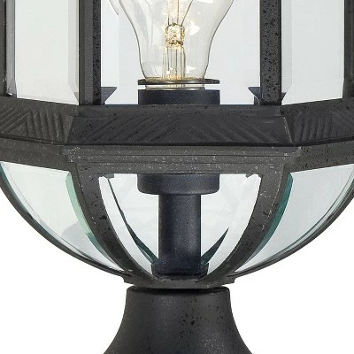 1 Light Outdoor Textured Post Wall Light Black - Aurora Lighting 3 1 Light Outdoor Textured Post Wall Light Black - Aurora Lighting - Image 2