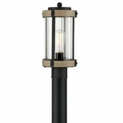 John Timberland Rustic Outdoor Post Light Fixture Black Metal Gray Wood Finish 14 1/2" Clear Glass for Exterior House Porch Patio Outside -Outdoor Lighting Sales Shop unnamed file 2506