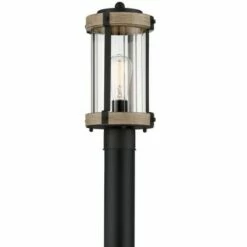 John Timberland Rustic Outdoor Post Light Fixture Black Metal Gray Wood Finish 14 1/2" Clear Glass for Exterior House Porch Patio Outside -Outdoor Lighting Sales Shop unnamed file 2507