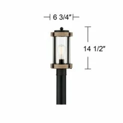 John Timberland Rustic Outdoor Post Light Fixture Black Metal Gray Wood Finish 14 1/2" Clear Glass for Exterior House Porch Patio Outside -Outdoor Lighting Sales Shop unnamed file 2508