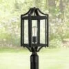 Franklin Iron Works Rustic Farmhouse Outdoor Post Light Fixture Black 20 1/4" Clear Glass House Porch Patio Garden Yard Walkway