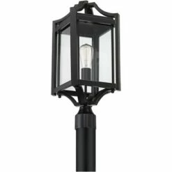 Franklin Iron Works Rustic Farmhouse Outdoor Post Light Fixture Black 20 1/4" Clear Glass House Porch Patio Garden Yard Walkway -Outdoor Lighting Sales Shop unnamed file 2512