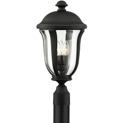 John Timberland Traditional Outdoor Light Post Fixture Black 20" Clear Glass for Exterior Garden Yard Patio 5 John Timberland Traditional Outdoor Light Post Fixture Black 20" Clear Glass for Exterior Garden Yard Patio - Image 4