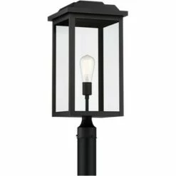 John Timberland Modern Outdoor Post Light Fixture Textured Black 22 1/2" Clear Glass for Exterior House Porch Patio Outside Deck -Outdoor Lighting Sales Shop unnamed file 2537