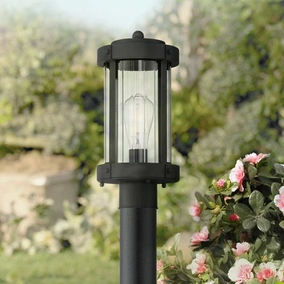 John Timberland Modern Outdoor Post Light Fixture Textured Black Metal 15" Clear Glass for Exterior House Porch Patio Outside Deck 3 John Timberland Modern Outdoor Post Light Fixture Textured Black Metal 15" Clear Glass for Exterior House Porch Patio Outside Deck