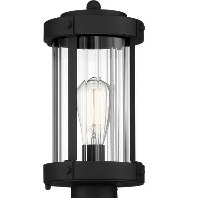 John Timberland Modern Outdoor Post Light Fixture Textured Black Metal 15" Clear Glass for Exterior House Porch Patio Outside Deck 4 John Timberland Modern Outdoor Post Light Fixture Textured Black Metal 15" Clear Glass for Exterior House Porch Patio Outside Deck - Image 2