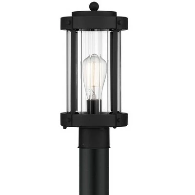 John Timberland Modern Outdoor Post Light Fixture Textured Black Metal 15" Clear Glass for Exterior House Porch Patio Outside Deck 5 John Timberland Modern Outdoor Post Light Fixture Textured Black Metal 15" Clear Glass for Exterior House Porch Patio Outside Deck - Image 3