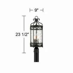 John Timberland European Style Outdoor Post Light Fixture Black Metal 23 1/4" Clear Glass for Exterior House Porch Patio Outside -Outdoor Lighting Sales Shop unnamed file 2548