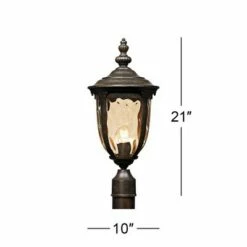 John Timberland Outdoor Post Light Fixture LED Veranda Bronze 33" Clear Hammered Glass for Exterior House Porch Patio Garden Yard -Outdoor Lighting Sales Shop unnamed file 2555