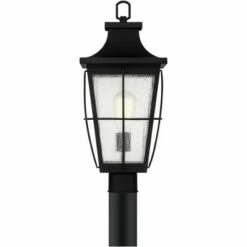 John Timberland Modern Outdoor Post Light Black 19 1/2" Clear Seeded Tapered Glass Exterior House Porch Patio Outside Deck Garage -Outdoor Lighting Sales Shop unnamed file 2567