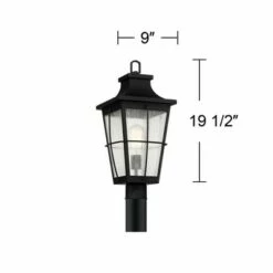 John Timberland Modern Outdoor Post Light Black 19 1/2" Clear Seeded Tapered Glass Exterior House Porch Patio Outside Deck Garage -Outdoor Lighting Sales Shop unnamed file 2568