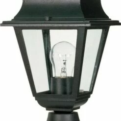 6" Light Textured Outdoor Post Mount Light Black - Aurora Lighting