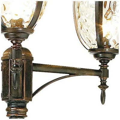 John Timberland Traditional Outdoor Post Light Street Lantern 3 Light Veranda Bronze 96" Clear Hammered Glass for Exterior Yard 5 John Timberland Traditional Outdoor Post Light Street Lantern 3 Light Veranda Bronze 96" Clear Hammered Glass for Exterior Yard - Image 3