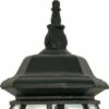 3 Light Outdoor Textured Post Lantern Black - Aurora Lighting