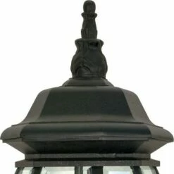 3 Light Outdoor Textured Post Lantern Black - Aurora Lighting