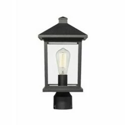1 Light Outdoor Post Mount Pendant Black - Aurora Lighting