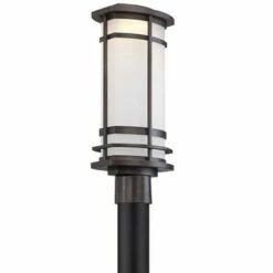 Possini Euro Design Modern Outdoor Post Light Fixture Bronze Metal 19" Etched Glass Shade for Exterior House Porch Patio Outside -Outdoor Lighting Sales Shop unnamed file 2597