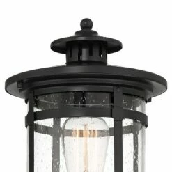 Franklin Iron Works Modern Outdoor Post Light Matte Black 16 1/4" Clear Seedy Glass Exterior House Porch Patio Outside Deck Garage -Outdoor Lighting Sales Shop unnamed file 2607