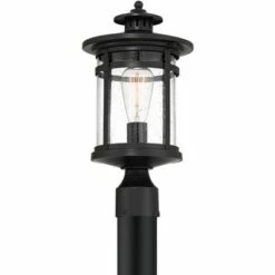 Franklin Iron Works Modern Outdoor Post Light Matte Black 16 1/4" Clear Seedy Glass Exterior House Porch Patio Outside Deck Garage -Outdoor Lighting Sales Shop unnamed file 2609